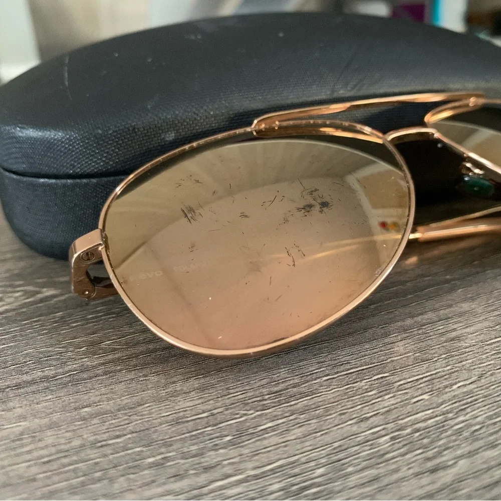 Revo Sunglasses Relay Women's Polarized Lens Medium Aviator Frame Rose Gold